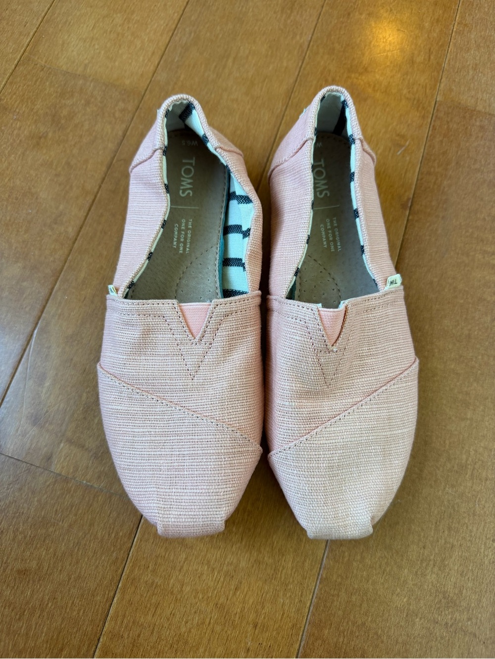 Toms Pale Pink Canvas Slip-Ons